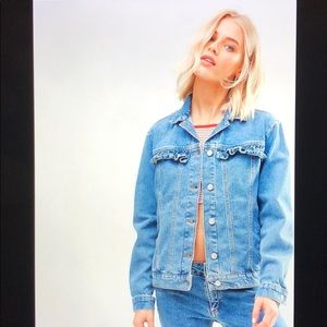 NWT New Look Frill Detail Denim Jacket